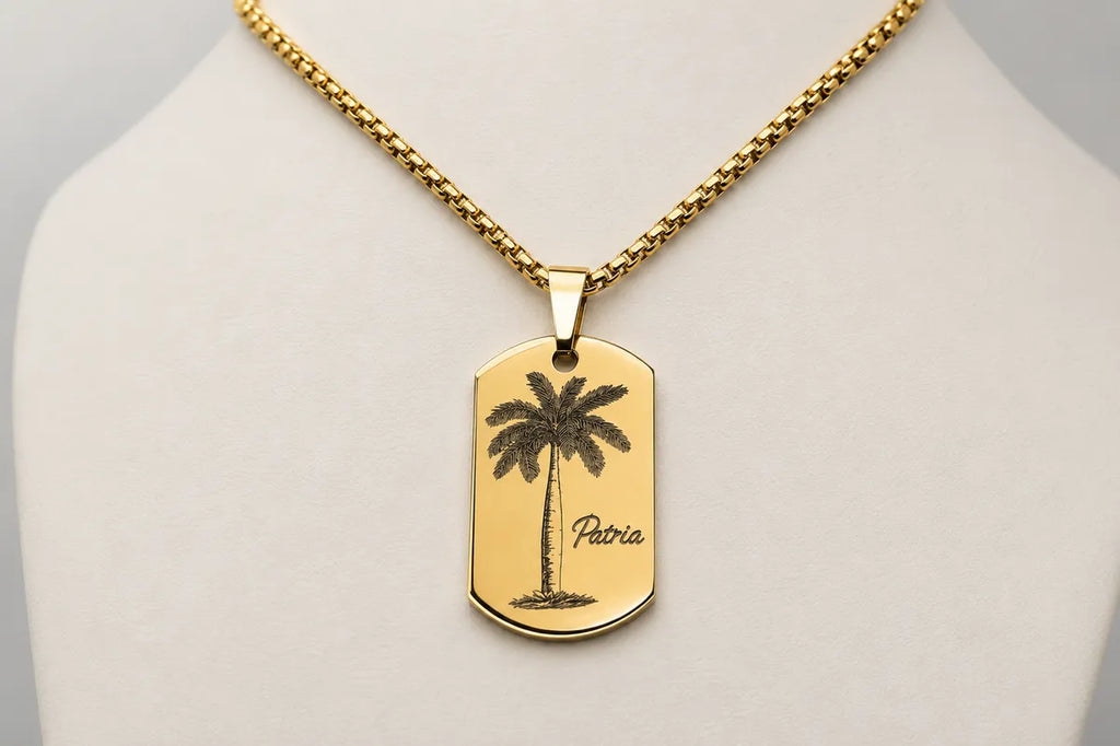 Cuban Royal Palm Dog Tag Necklace