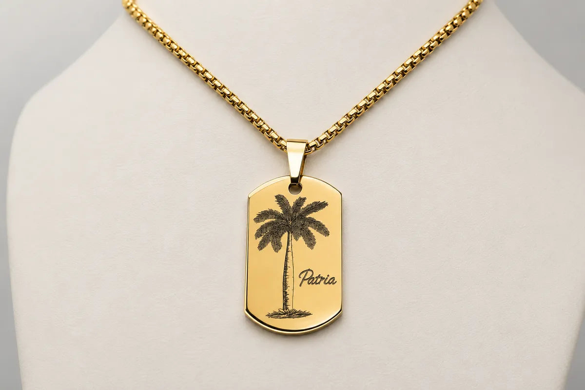 Cuban Royal Palm Dog Tag Necklace