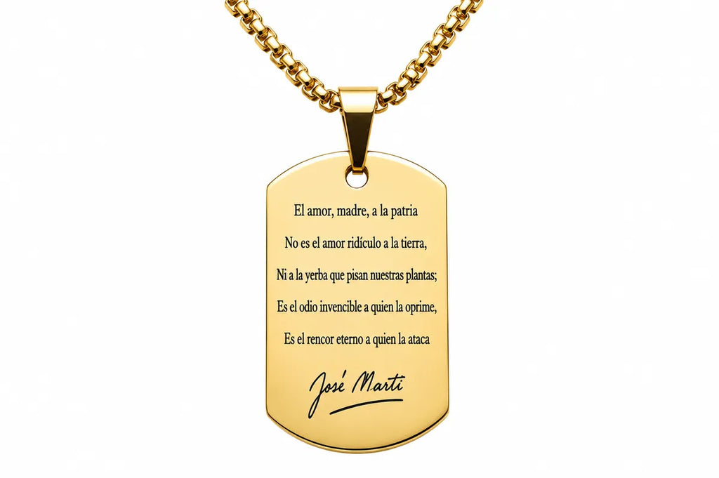 Cuban Flag Dog Tag Necklace