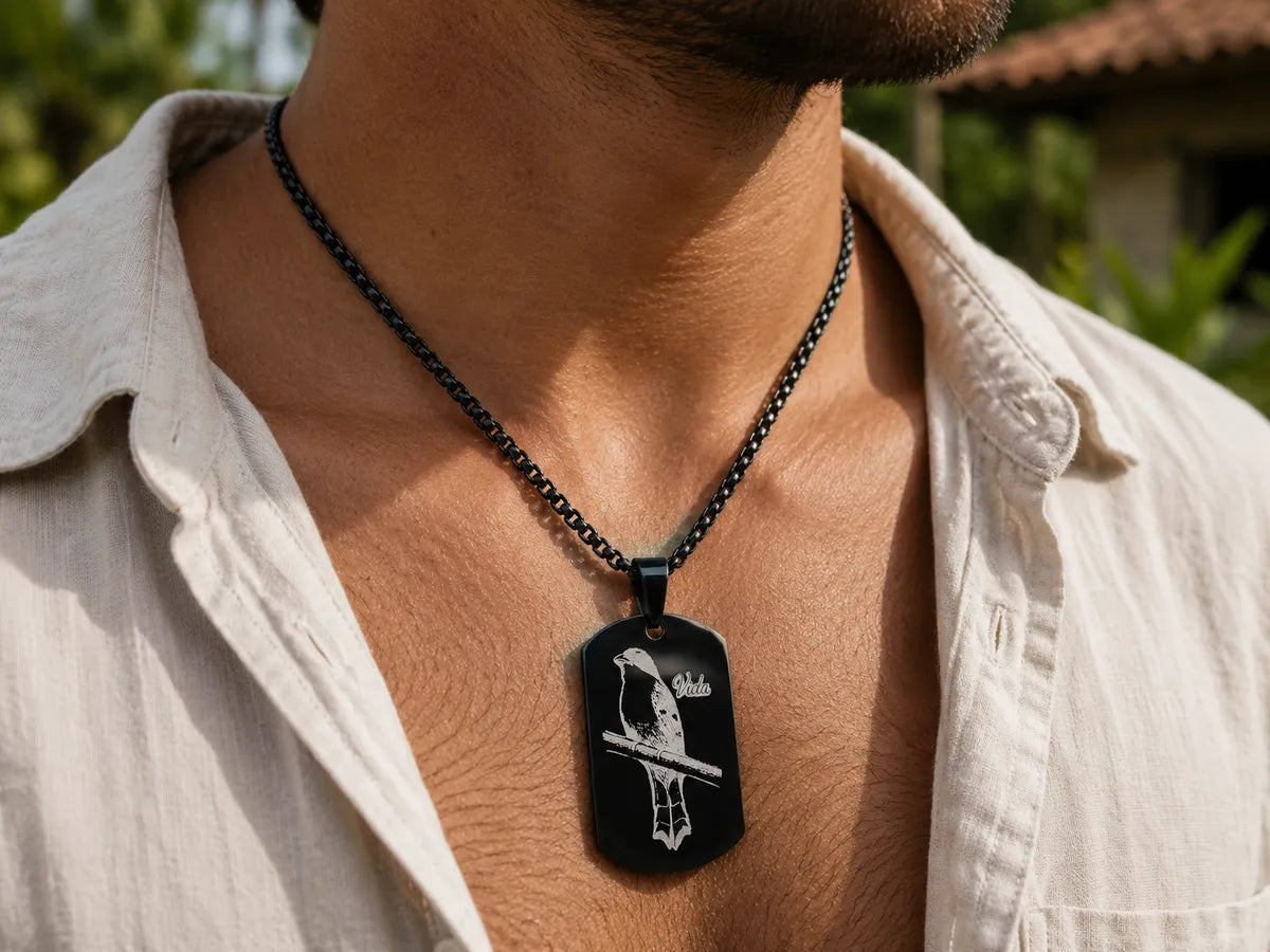 Cuban Royal Palm Dog Tag Necklace
