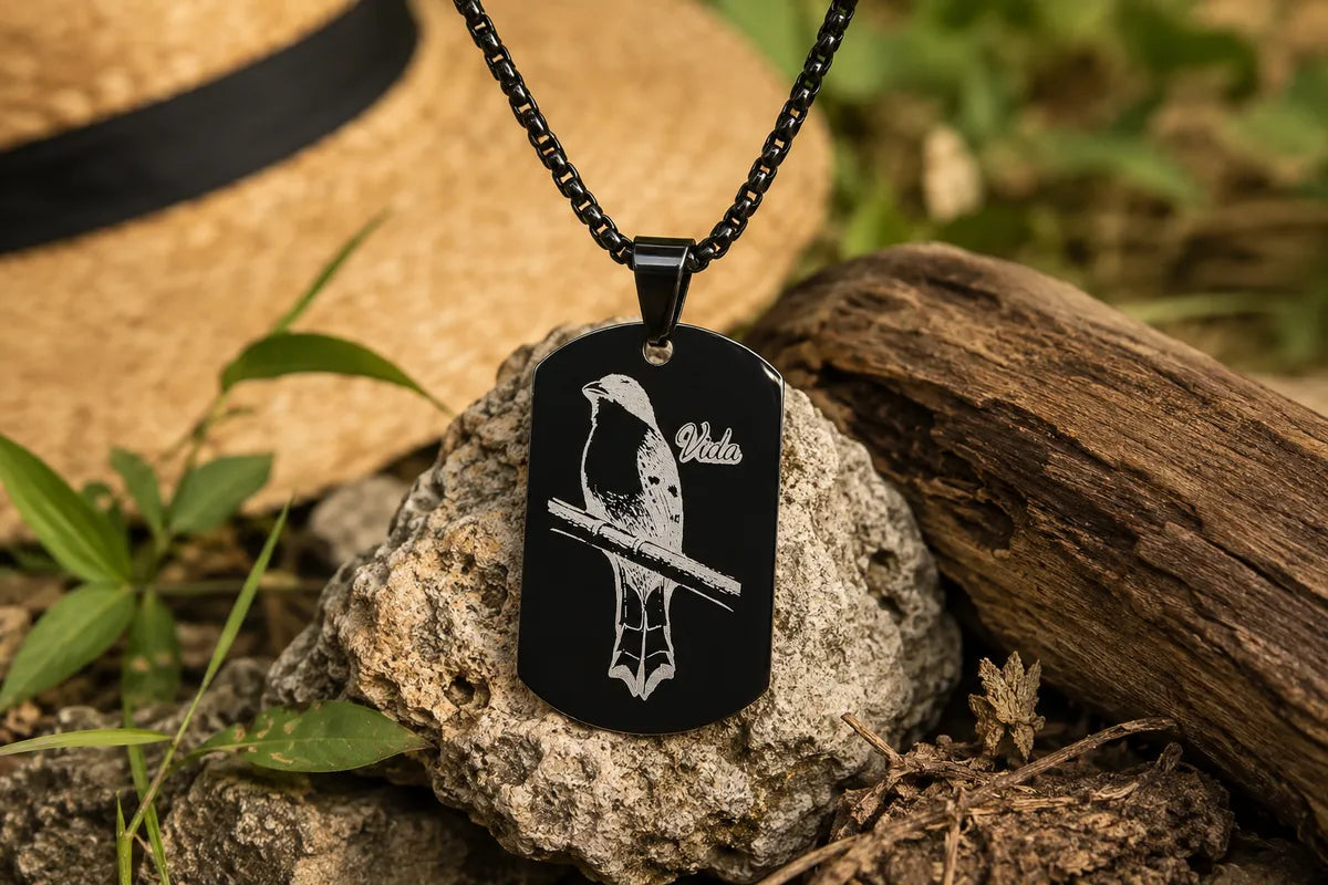 Cuban Royal Palm Dog Tag Necklace