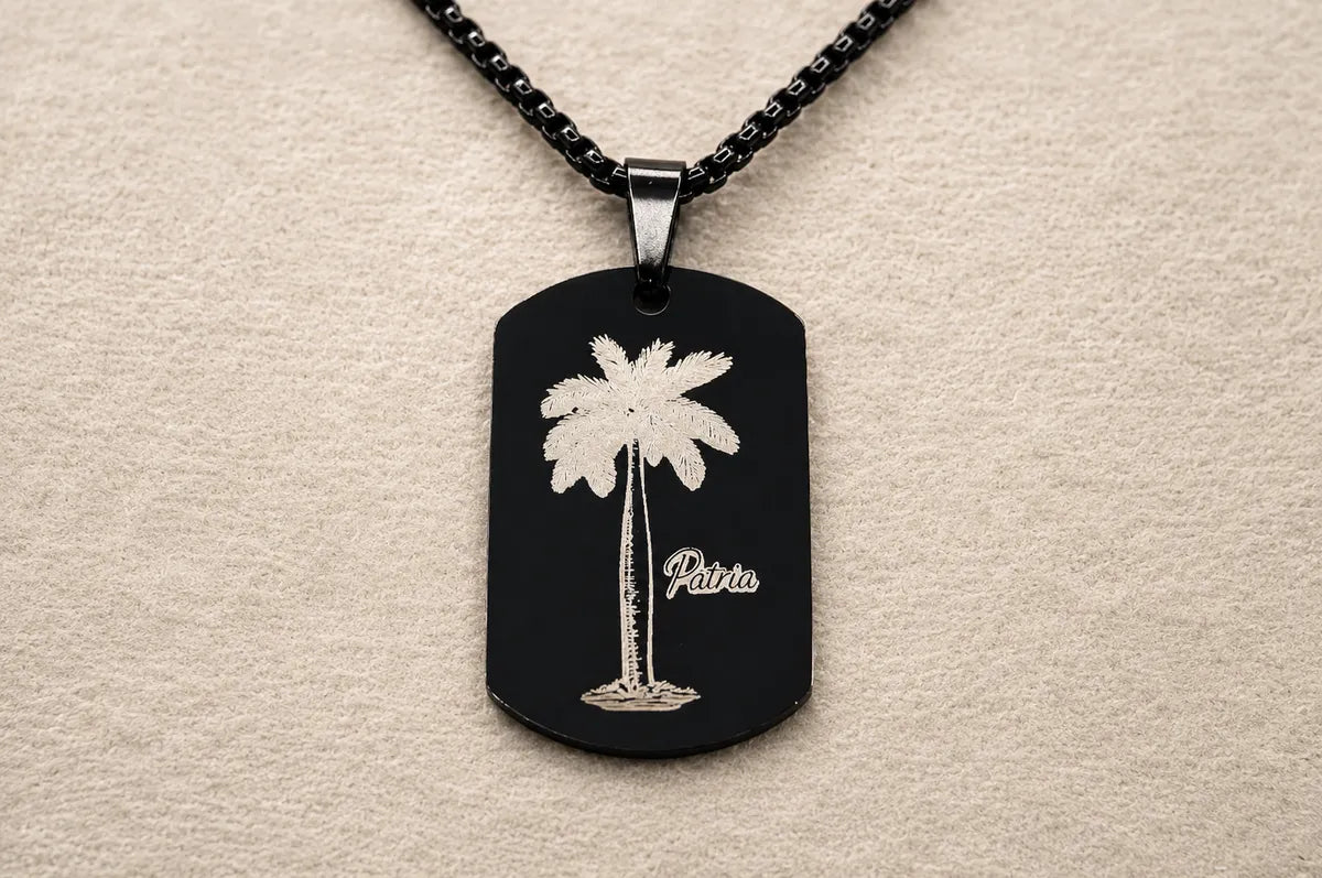 Cuban Royal Palm Dog Tag Necklace