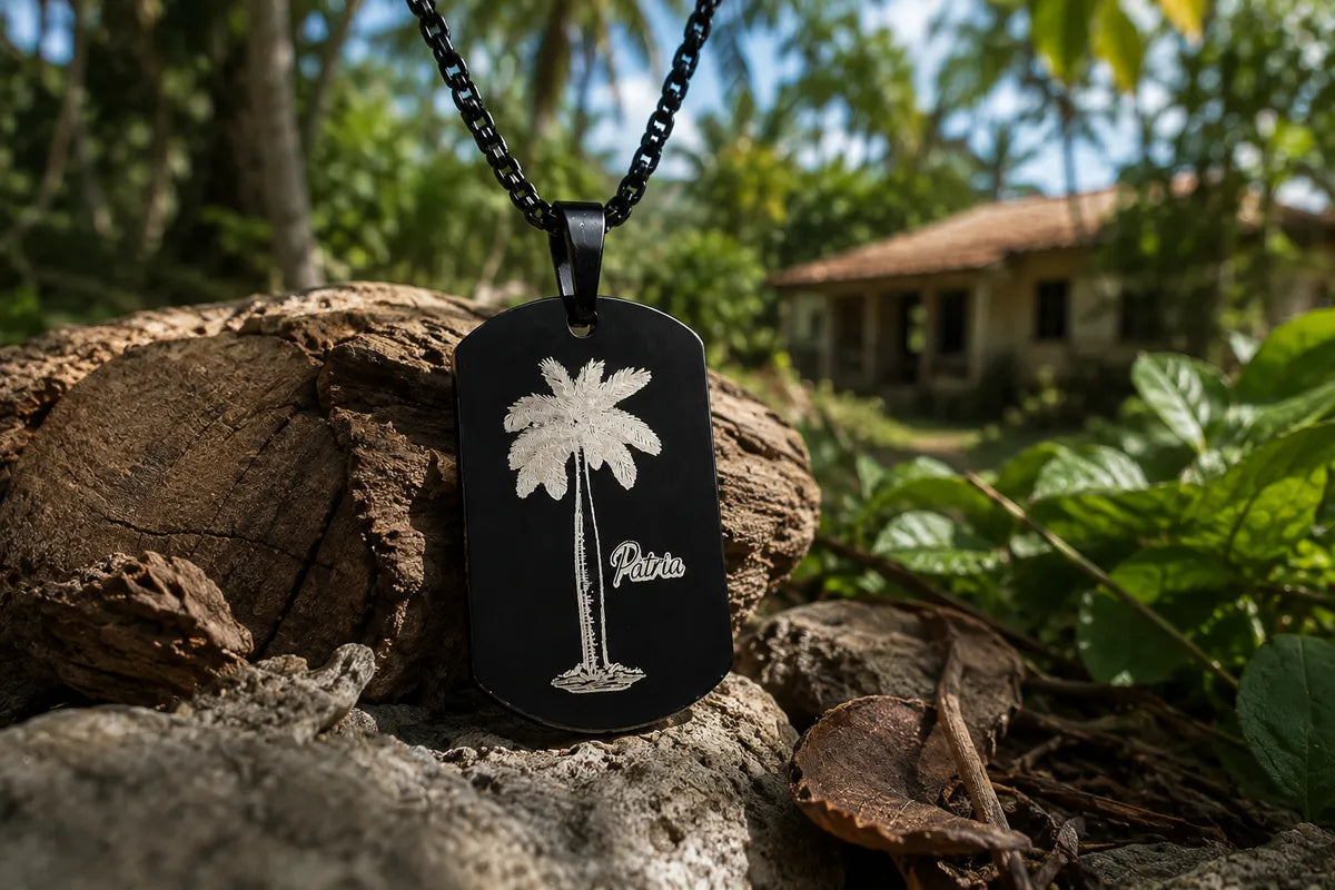 Cuban Royal Palm Dog Tag Necklace