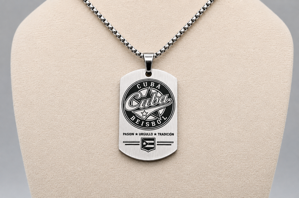 Cuba Baseball Dog Tag Necklace – 1992 Barcelona Olympic Dream Team – Cuban Baseball Heritage Pendant