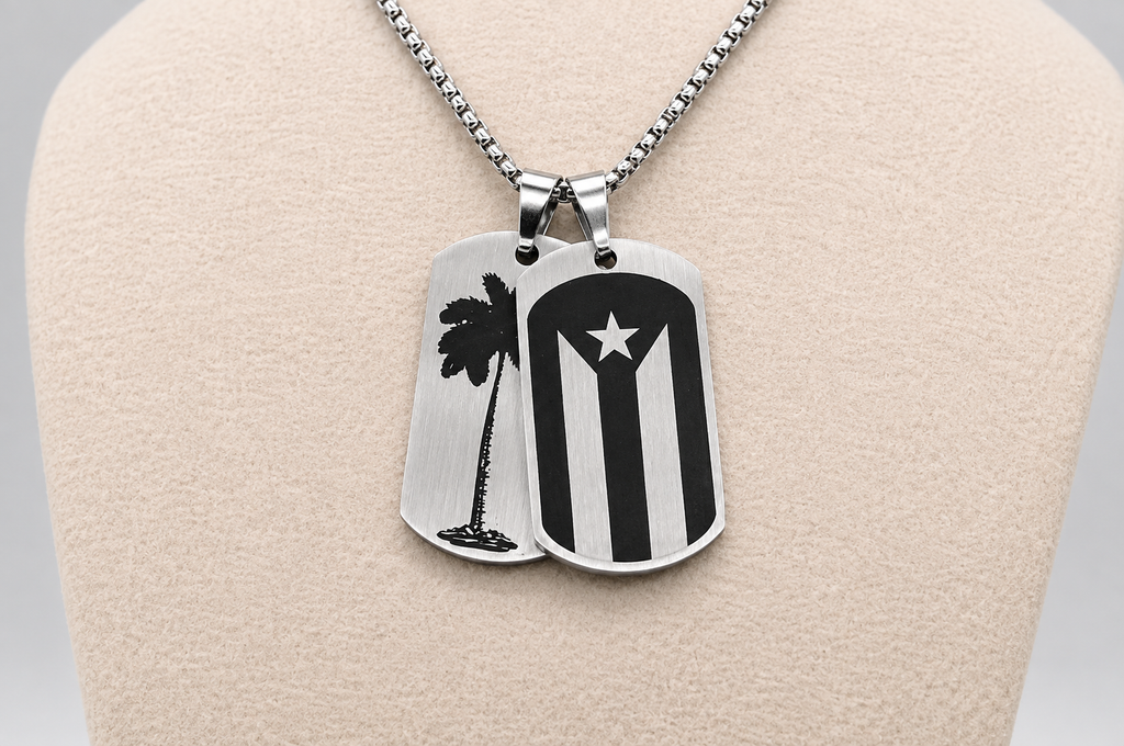 Cuban Royal Palm Dog Tag Necklace