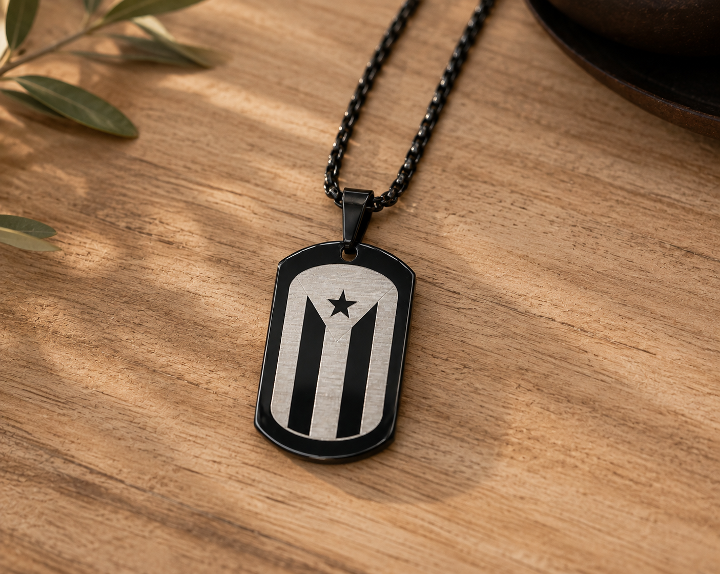 Cuban Flag Dog Tag Necklace