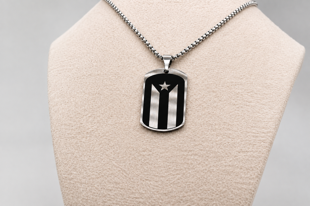Cuban Flag Dog Tag Necklace