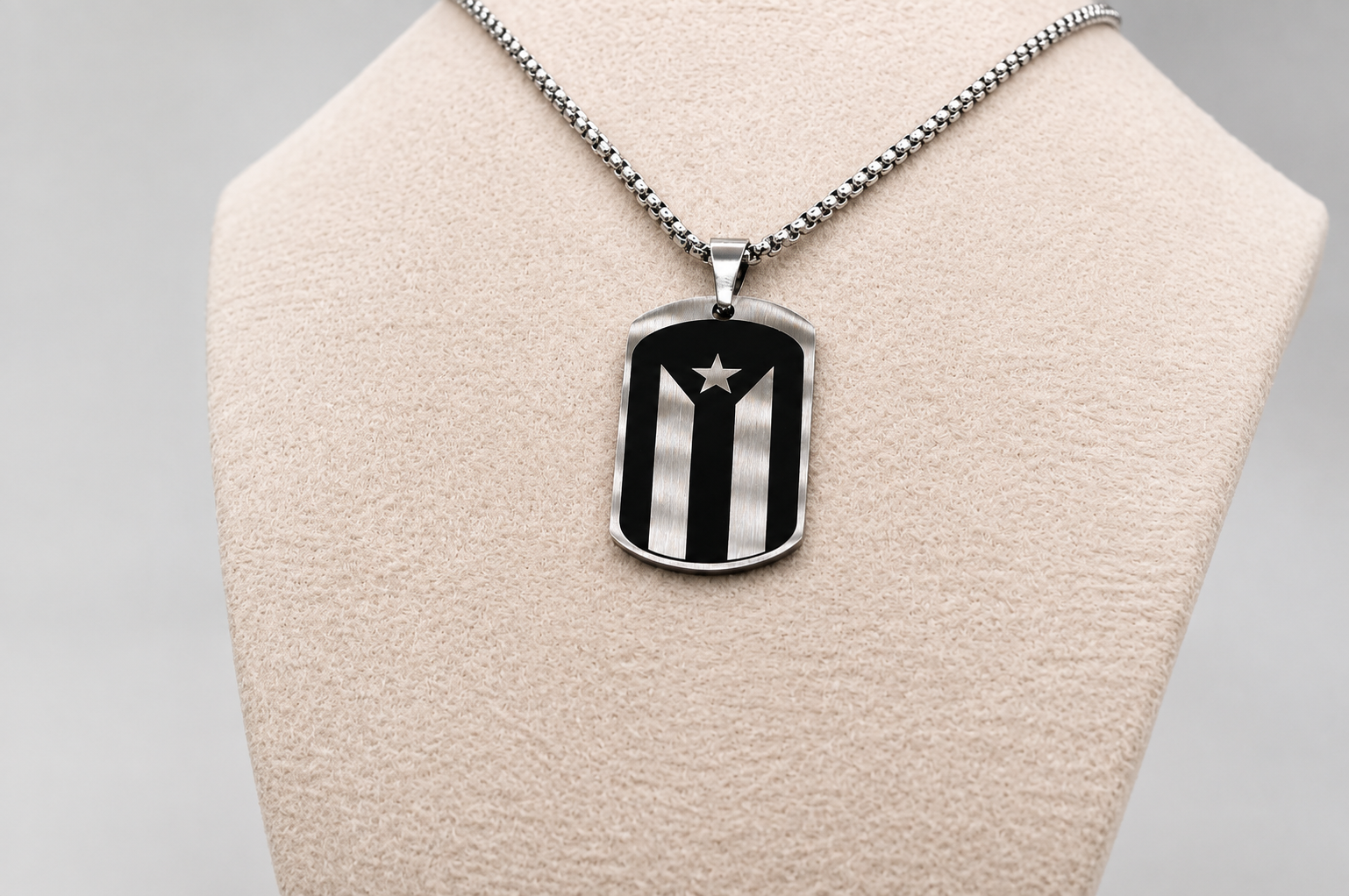 Cuban Flag Dog Tag Necklace