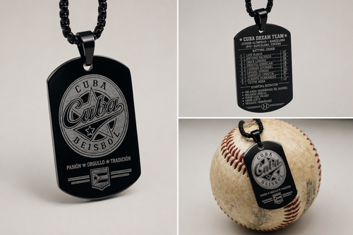 Cuba Baseball Dog Tag Necklace – 1992 Barcelona Olympic Dream Team – Cuban Baseball Heritage Pendant