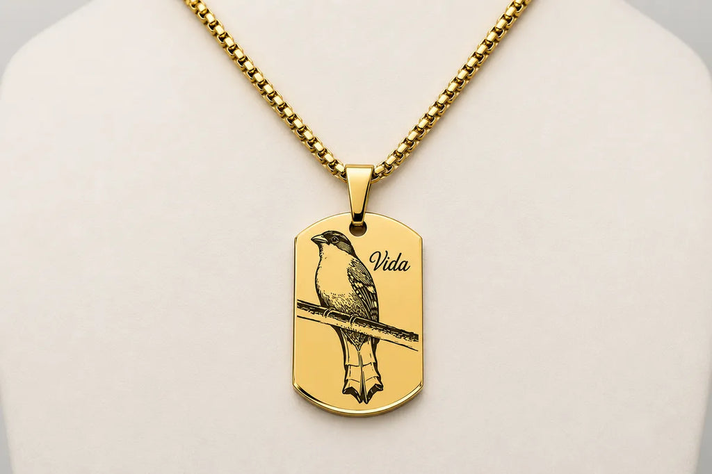 Cuban Royal Palm Dog Tag Necklace