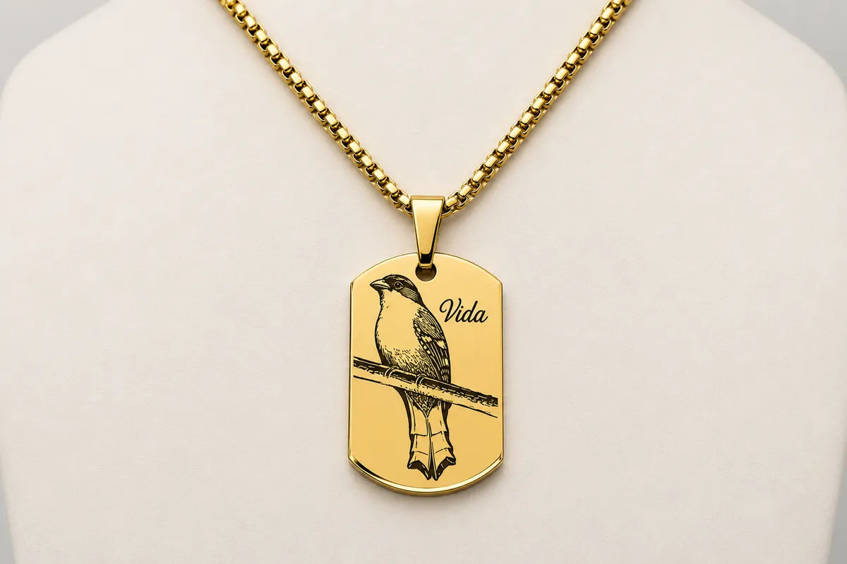Cuban Royal Palm Dog Tag Necklace