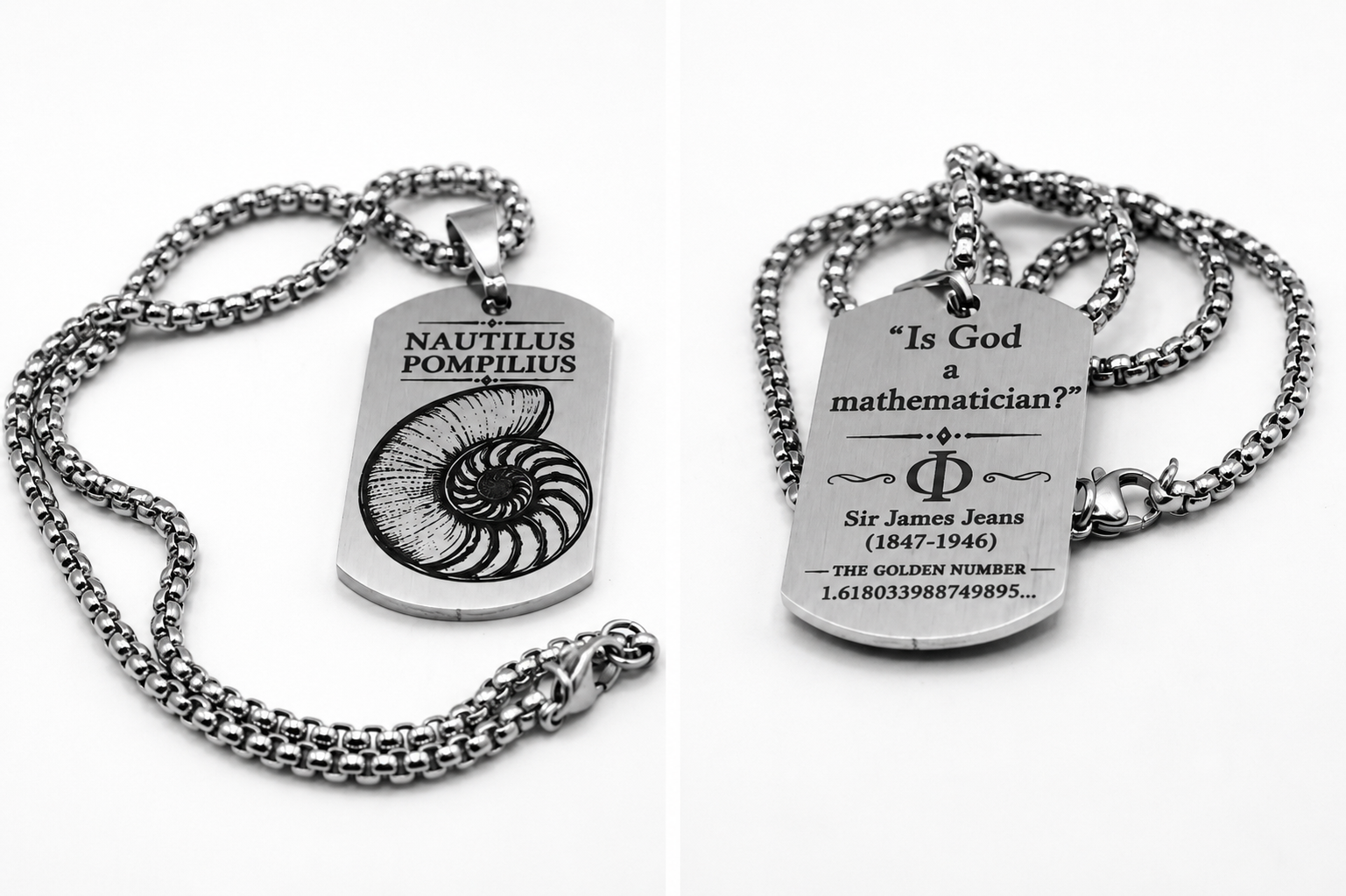 Nautilus Golden Ratio Necklace - Math & Science Jewelry Beautiful Gift for Scientist