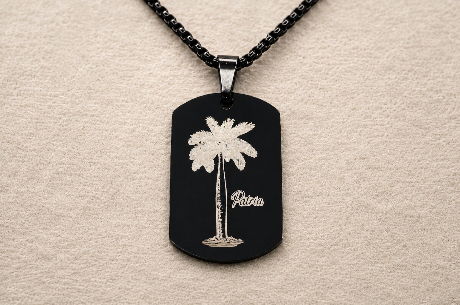 Cuban Royal Palm Dog Tag Necklace