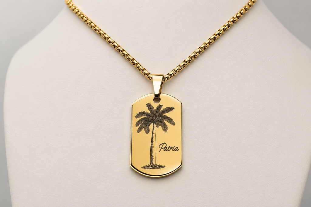Cuban Royal Palm Dog Tag Necklace