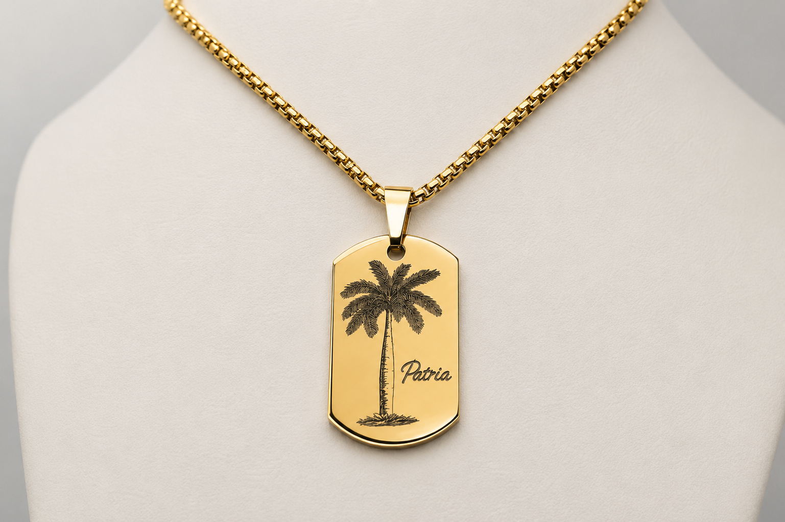 Cuban Royal Palm Dog Tag Necklace