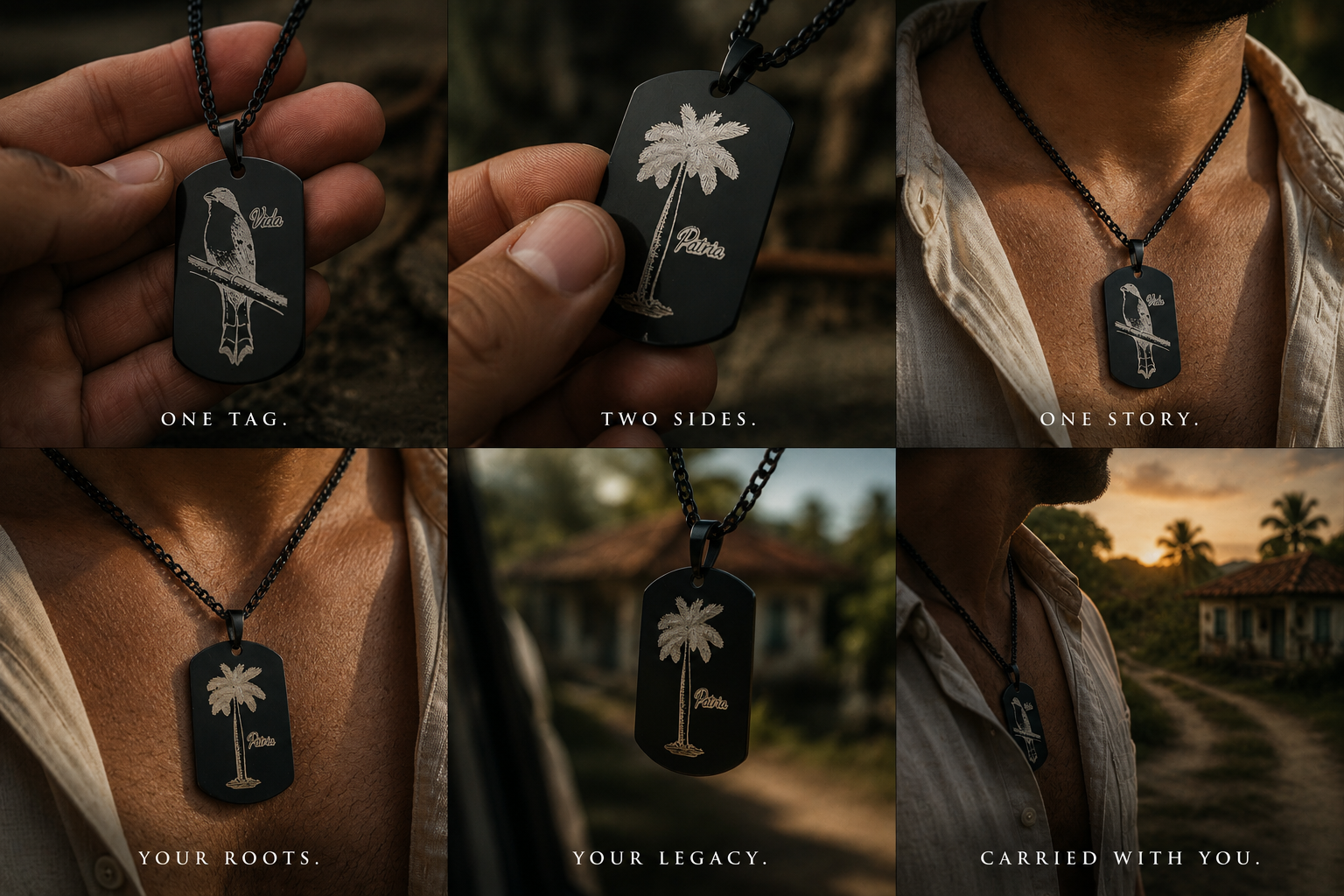 Cuban Royal Palm Dog Tag Necklace