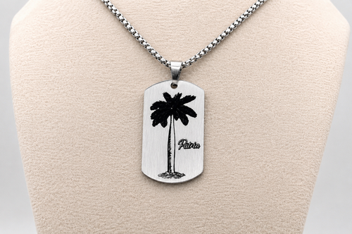 Cuban Royal Palm Dog Tag Necklace