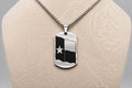 Texas Flag Dog Tag Necklace – Second Amendment Engraved Pendant
