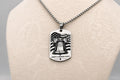 Liberty Bell & American Eagle Dog Tag Necklace – Double-Sided USA Heritage Pendant – Patriotic Stainless Steel Jewelry