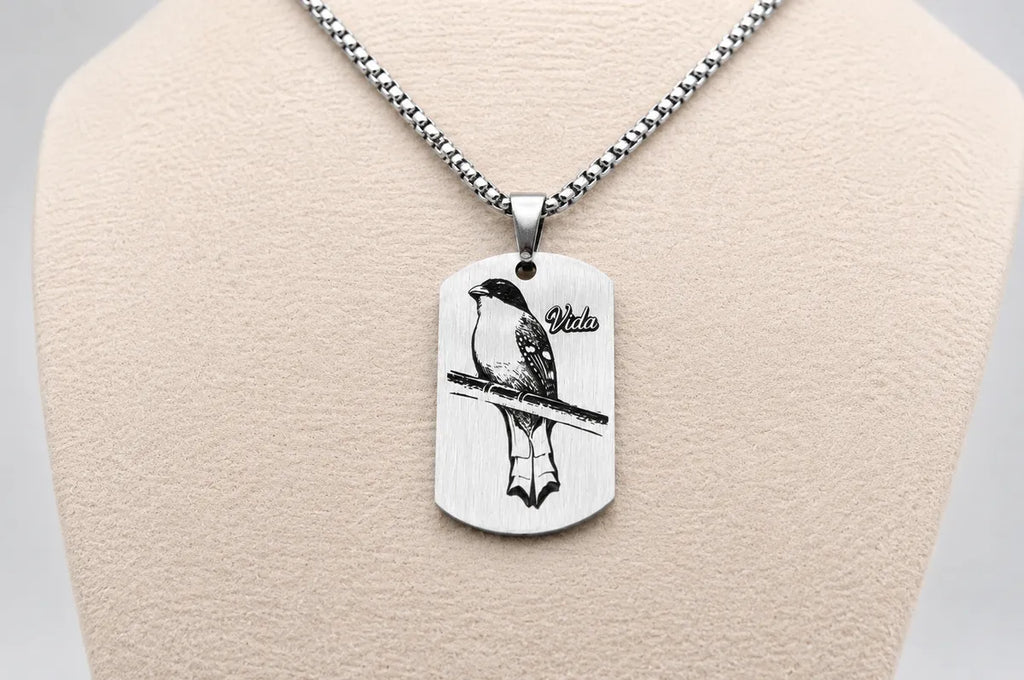 Cuban Royal Palm Dog Tag Necklace