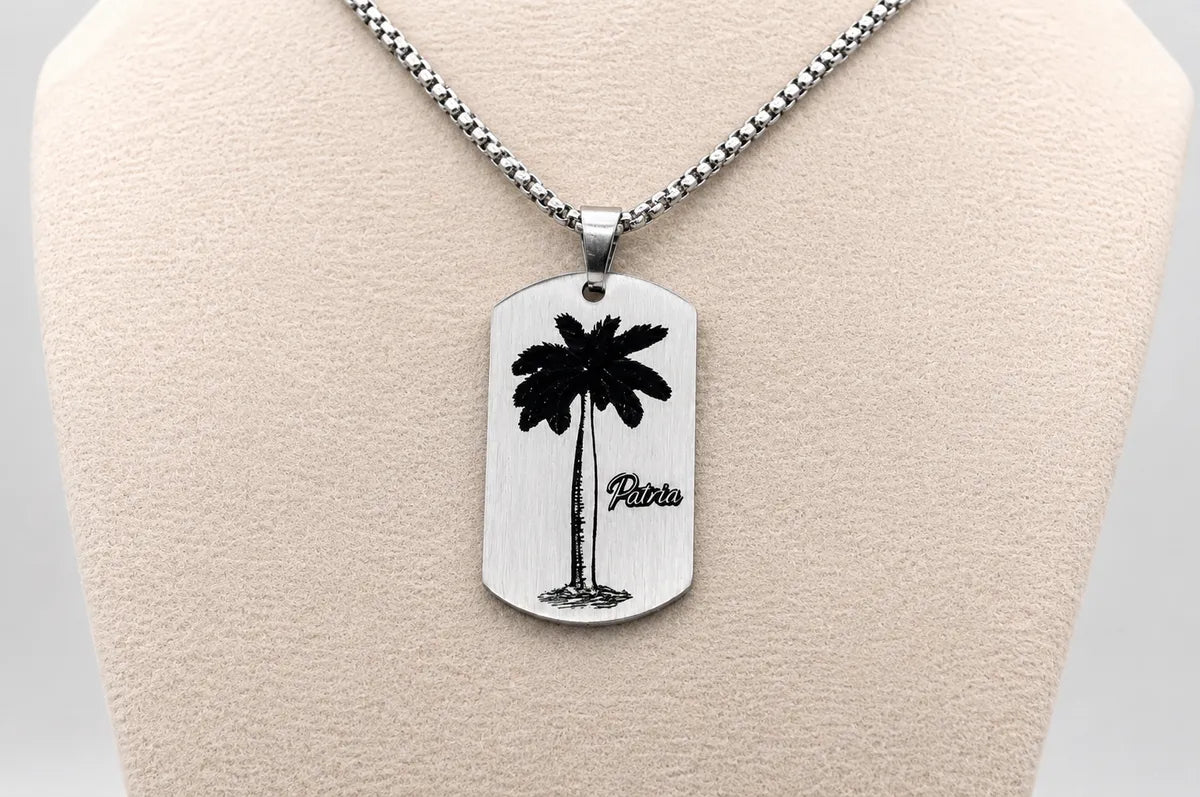 Cuban Royal Palm Dog Tag Necklace