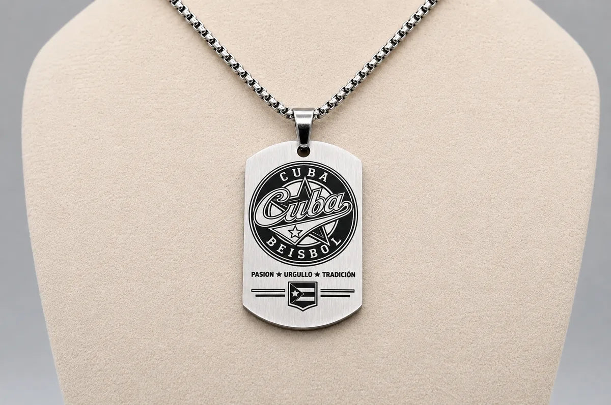 Cuba Baseball Dog Tag Necklace – 1992 Barcelona Olympic Dream Team – Cuban Baseball Heritage Pendant