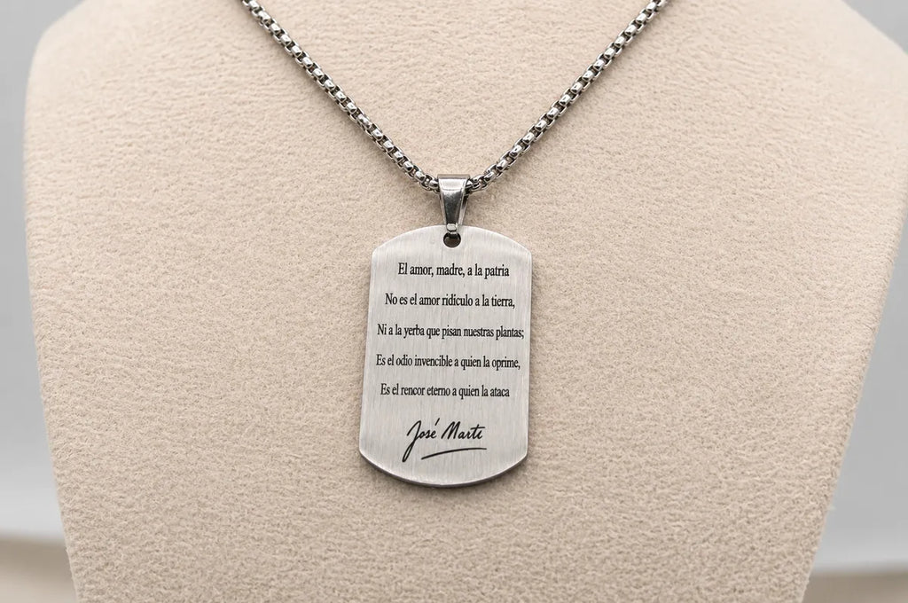 Cuban Flag Dog Tag Necklace