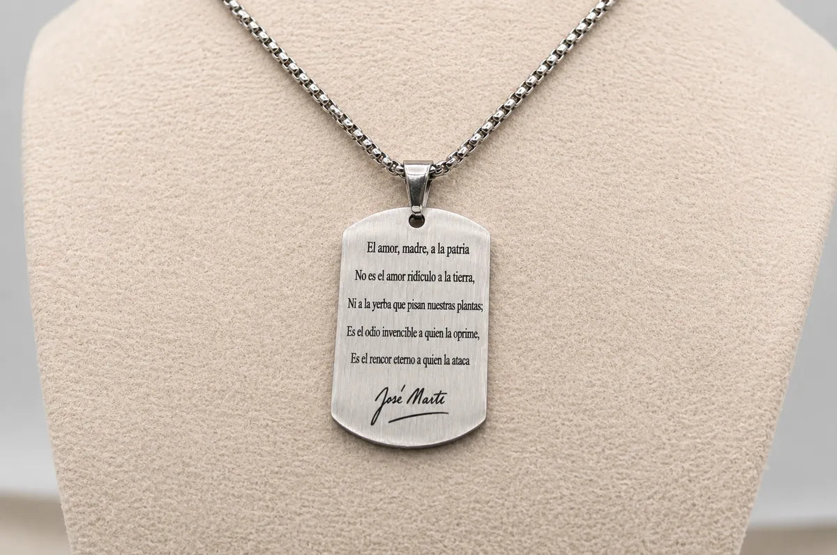 Cuban Flag Dog Tag Necklace