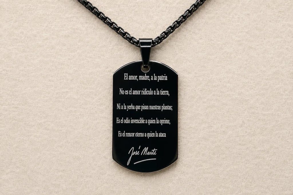 Cuban Flag Dog Tag Necklace