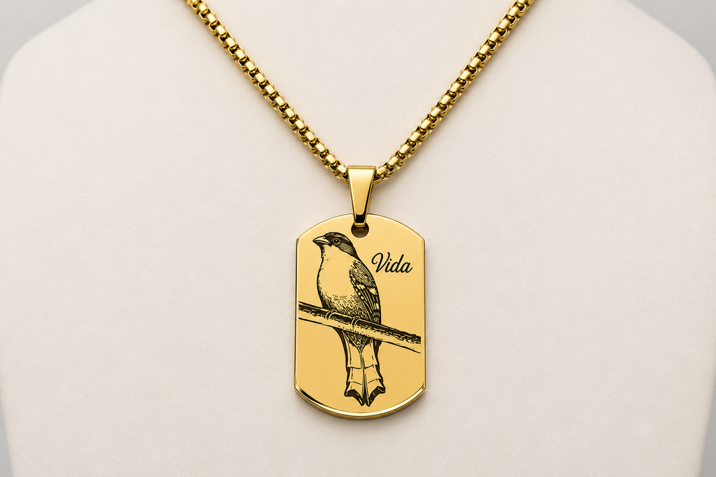 Cuban Royal Palm Dog Tag Necklace
